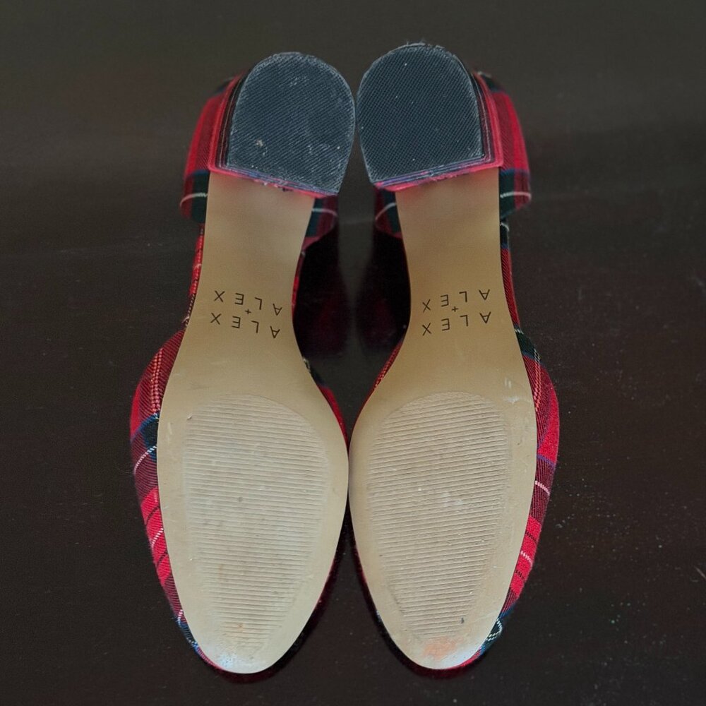 Alex + Alex Tartan Plaid Block Heels - Size 10 - Picture 3 of 5